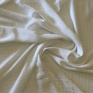 Luxury White Grid  Silver Chiffon Sheer Fabric